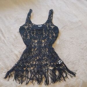 Free People Black Crochet Top